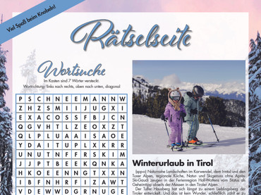Rätselseiten Reise im Winter