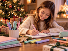 Schreibgeräte für Schule und Freizeit können eine praktische Geschenkidee für Kinder und Jugendliche zu Weihnachten sein. Foto: KI-generiert/Schneider Schreibgeräte GmbH/akz-o