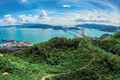 Bildunterschrift: Blick auf das grüne Hongkong und die Tsing-Ma-Brücke. Foto: Hong Kong Tourism Board/akz-o