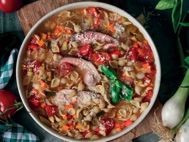 Minestrone mit Barbarie-Ente
