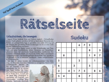 Rätselseite Winter: Erwachsene Rätselseite Winter: Erwachsene
