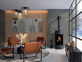 Kaminöfen in pureBLACK setzen Maßstäbe in der modernen Raumgestaltung. Foto: Oranier Heiztechnik/akz-o