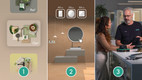 Bildunterschrift: Drei Schritte zum neuen Badezimmer: Der neue hansgrohe Badplaner vermittelt Renovierende direkt an lokale Handwerksbetriebe. Foto: hansgrohe/Hansgrohe SE/akz-o