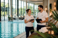 Bildunterschrift: In Thermen, Freizeitbädern und Wellnesshotels sind qualifizierte Fachkräfte gefragt. Foto: KI-generiert/IST-Studieninstitut/akz-o