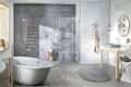 Bildunterschrift: Die Duschkabine MENA mit Akzenten in Brushed Bronze ist auf die Armaturen und die restliche Badezimmereinrichtung abgestimmt. Foto: Kermi Duschdesign GmbH/akz-o