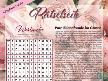 Rätselseite Valentinstag