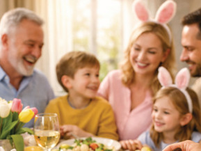 Goldbrauner Ofen-Blumenkohl mit Miso-Zitronen-Glasur und frisch geriebenem Pecorino Romano – ein leichtes, festliches Ostergericht, das Kinder und Erwachsene gleichermaßen begeistert. Foto: KI generiert/Pecorino Romano DOP/akz-o